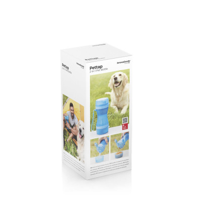 2-in-1 bottle with water and food containers for pets Pettap InnovaGoo