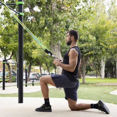 Set of Resistance Bands with Accessories and Exercise Guide Rebainer I