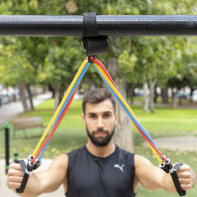 Set of Resistance Bands with Accessories and Exercise Guide Rebainer I