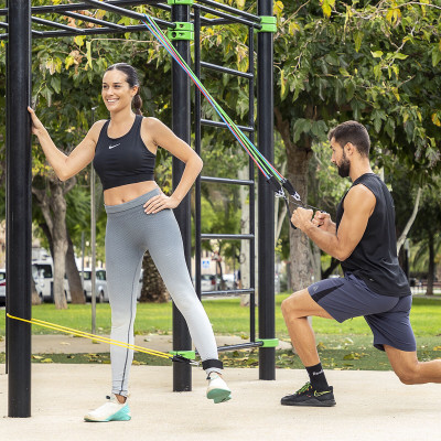 Set of Resistance Bands with Accessories and Exercise Guide Rebainer I