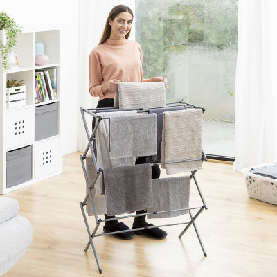 Folding and Extendable Metal Clothes Dryer with 3 Levels Cloxy InnovaG