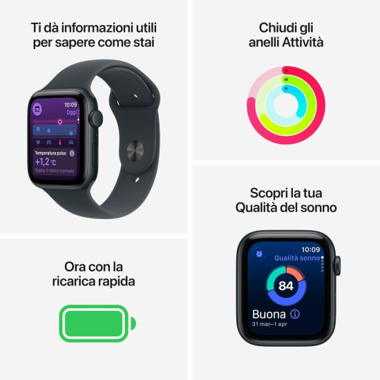 Smartwatch Apple MEHQ4QL/A Black Ø 44 mm