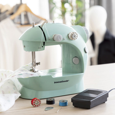 Mini Portable Sewing Machine with LED, Thread Cutter and Accessories S