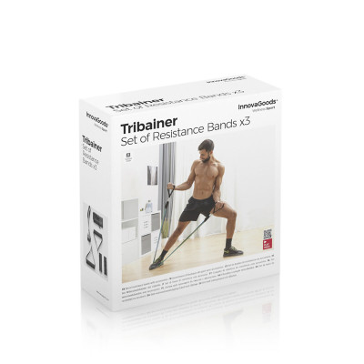 Set of Resistance Bands with Accessories and Exercise Guide Tribainer