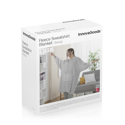 Oversized Sweatshirt Blanket with Fleece Lining Swug InnovaGoods Oversized Sweatshirt Blanket with Fleece Lining Swug InnovaGoods