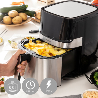 Air Fryer InnovaGoods Fryinn Pro 5500 Black 1700 W 5,5 L Stainless ste