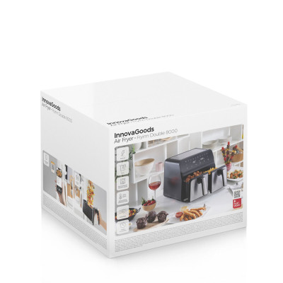 Air Fryer InnovaGoods Fryinn Double 8000 Black 3400 W 8 L Stainless st