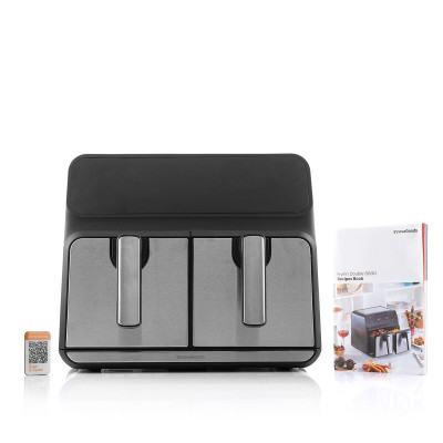 Air Fryer InnovaGoods Fryinn Double 8000 Black 3400 W 8 L Stainless st
