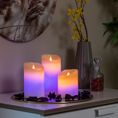 Multicolour Flame-Effect LED Candles with Remote Control Lendles Innov