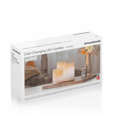Multicolour Flame-Effect LED Candles with Remote Control Lendles Innov