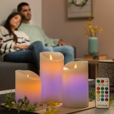 Multicolour Flame-Effect LED Candles with Remote Control Lendles Innov
