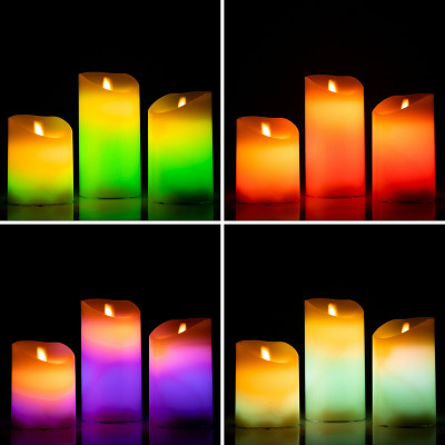 Multicolour Flame-Effect LED Candles with Remote Control Lendles Innov