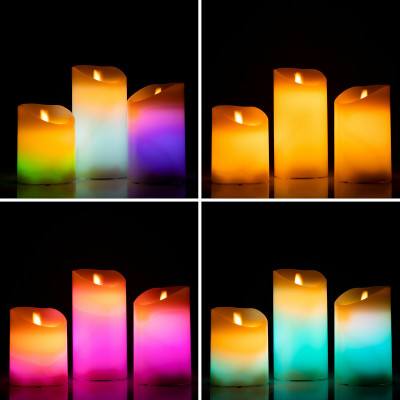 Multicolour Flame-Effect LED Candles with Remote Control Lendles Innov