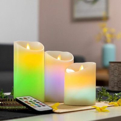 Multicolour Flame-Effect LED Candles with Remote Control Lendles Innov