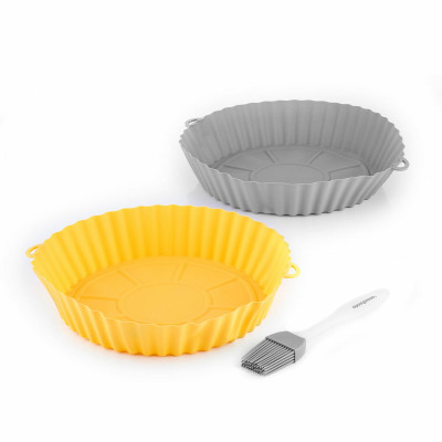 Silicone Baskets with Brush for Air Fryers Mollicon InnovaGoods 2 Unit