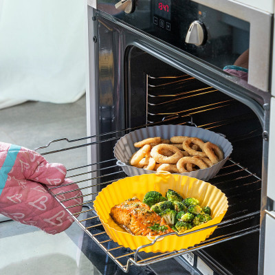 Silicone Baskets with Brush for Air Fryers Mollicon InnovaGoods 2 Unit