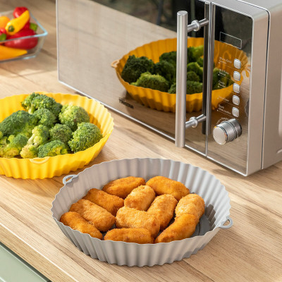 Silicone Baskets with Brush for Air Fryers Mollicon InnovaGoods 2 Unit