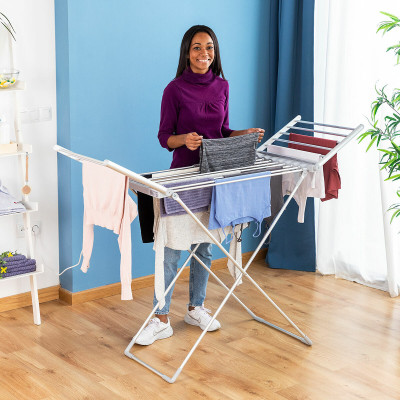 Folding Electric Drying Rack with Wings Drywing InnovaGoods 20 Bars 23