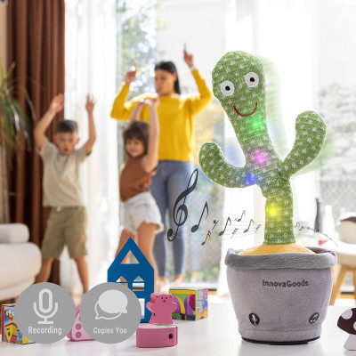 Rechargeable Dancing and Talking Cactus with Music and Multicoloured L