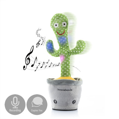 Rechargeable Dancing and Talking Cactus with Music and Multicoloured L