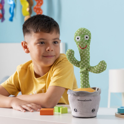 Rechargeable Dancing and Talking Cactus with Music and Multicoloured L