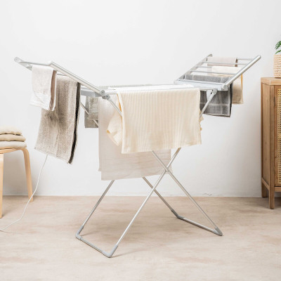 Foldable Electric Clothes Dryer with Wings, Touch Screen, Timer, and T