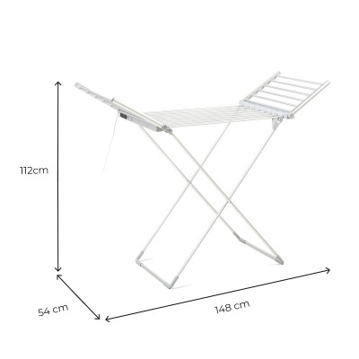 Foldable Electric Clothes Dryer with Wings, Touch Screen, Timer, and T