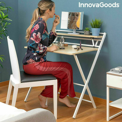Folding Desk with Shelf InnovaGoods Tablezy Wood (Refurbished A)