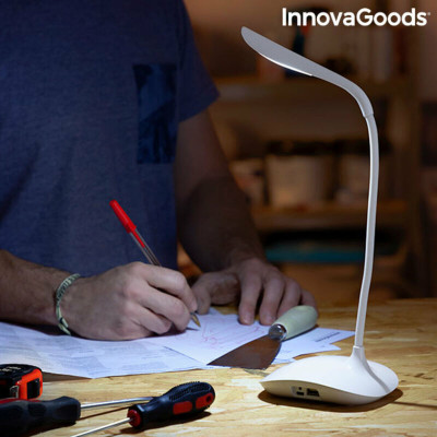 Rechargeable Touch-sensitive LED Table Lamp InnovaGoods Lum2Go White A