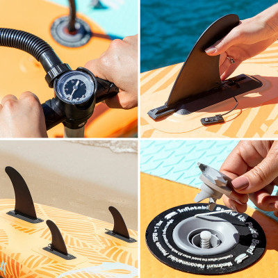 2-in-1 Inflatable Paddle Surf Board with Seat and Accessories Siros In