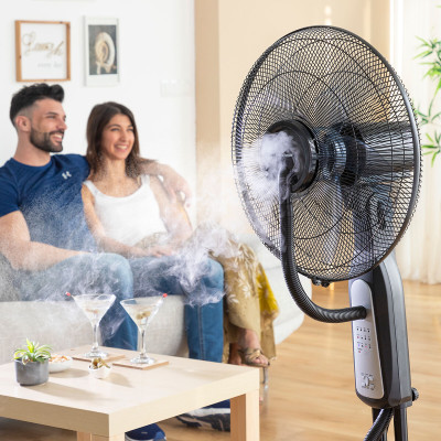 Nebuliser Pedestal Fan with Remote Control InnovaGoods Black 2,8 L 90