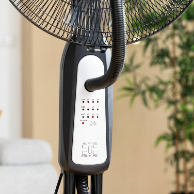 Nebuliser Pedestal Fan with Remote Control InnovaGoods Black 90 W 2,8