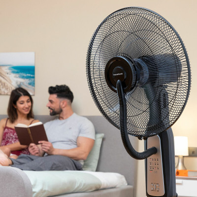 Nebuliser Pedestal Fan with Remote Control InnovaGoods Black 90 W 2,8