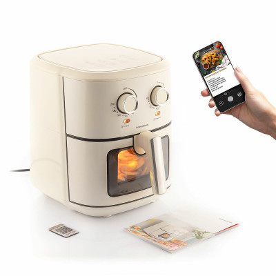 Air Fryer InnovaGoods Cream 1700 W 6,5 L Stainless steel (Refurbished