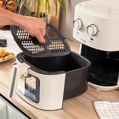 Air Fryer InnovaGoods Cream 1700 W 6,5 L Stainless steel (Refurbished