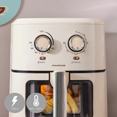 Air Fryer InnovaGoods Cream 1700 W 6,5 L Stainless steel (Refurbished