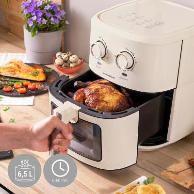 Air Fryer InnovaGoods Cream 1700 W 6,5 L Stainless steel (Refurbished