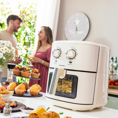Air Fryer InnovaGoods Cream 1700 W 6,5 L Stainless steel (Refurbished