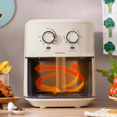 Air Fryer InnovaGoods Cream 1700 W 6,5 L Stainless steel (Refurbished
