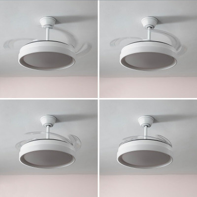 LED Ceiling Fan with 4 Retractable Blades InnovaGoods 80 W Ø49-104 cm