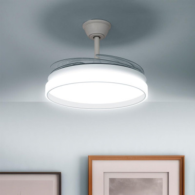 LED Ceiling Fan with 4 Retractable Blades InnovaGoods 80 W Ø49-104 cm