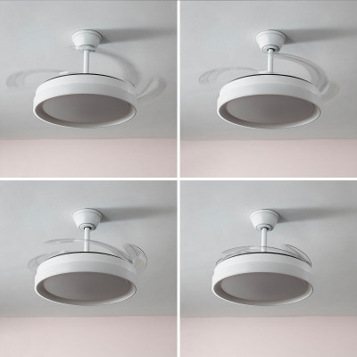 LED Ceiling Fan with 4 Retractable Blades InnovaGoods 80 W Ø49-104 cm