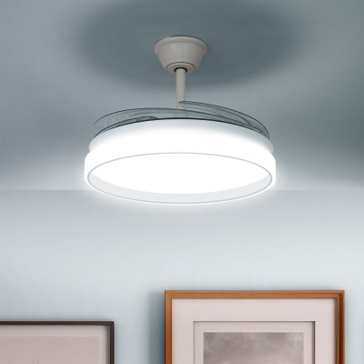 LED Ceiling Fan with 4 Retractable Blades InnovaGoods 80 W Ø49-104 cm