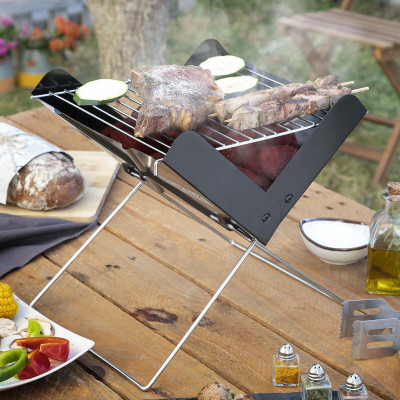 Mini Folding Portable Barbecue for Charcoal InnovaGoods Stainless stee
