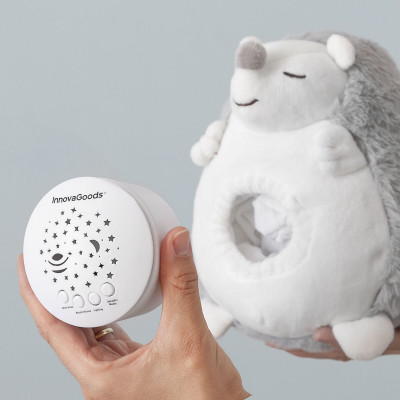 Hedgehog Soft Toy with White Noise and Nightlight Projector Spikey Inn