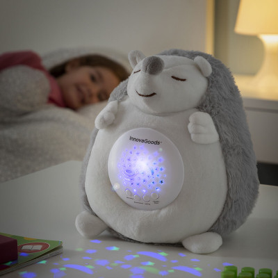 Hedgehog Soft Toy with White Noise and Nightlight Projector Spikey Inn