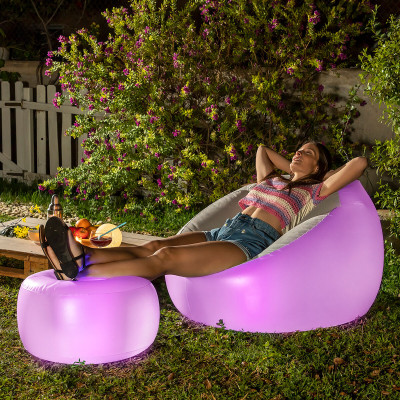 Inflatable Armchair with Multicoloured LED and Remote Control Chight I
