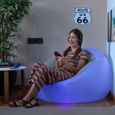 Inflatable Armchair with Multicoloured LED and Remote Control Chight I