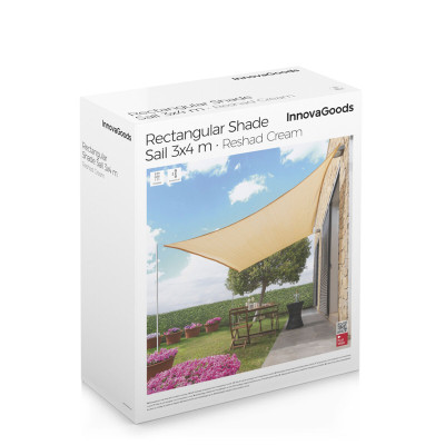 Rectangular Shade Sail Reshad InnovaGoods  Beige 3 x 4 m (Refurbished