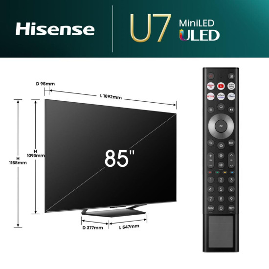 Smart TV Hisense 85U7NQ 4K Ultra HD LED 85"